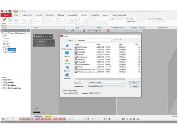 Select .stl as the output file type (See the third figure)