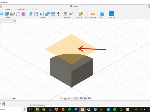 The projection tool projects geometry from another feature into the active sketch plane