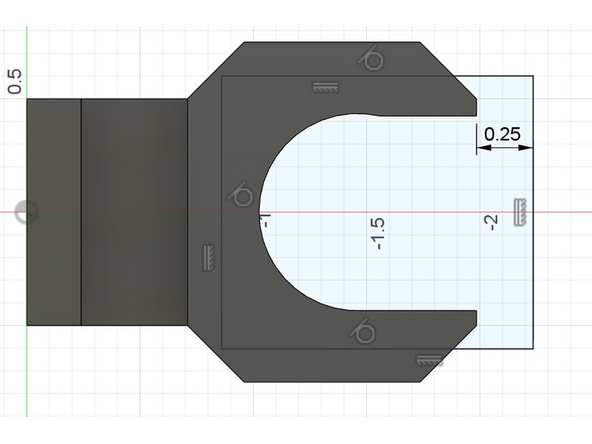 Select the outer edge of the underside of the tool holder.