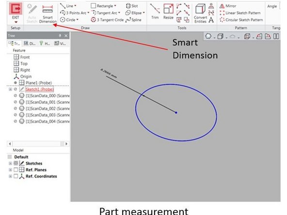 2nd, switch to the probing mode and scan a few points