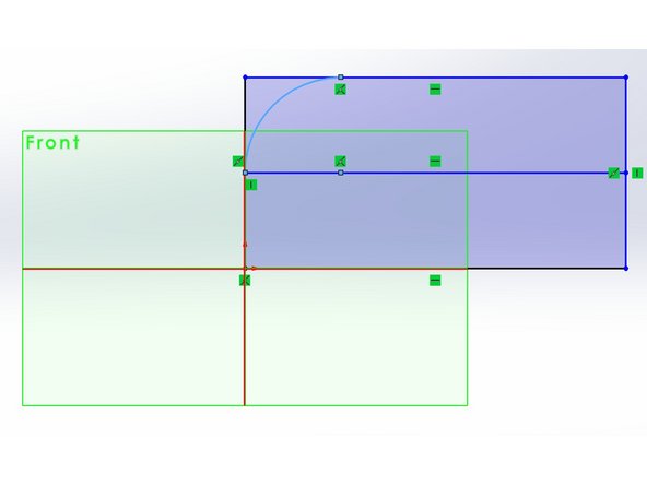 Remember, you're making half of the full shape here. So start with a quarter circle by using the Tangent Circle Tool (find the semicircle icon, hit the down arrow, and select Tangent Circle).
