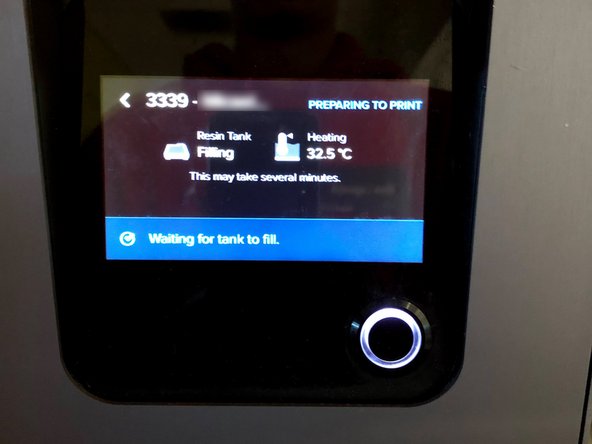 The tank will begin filling and the print will start shortly