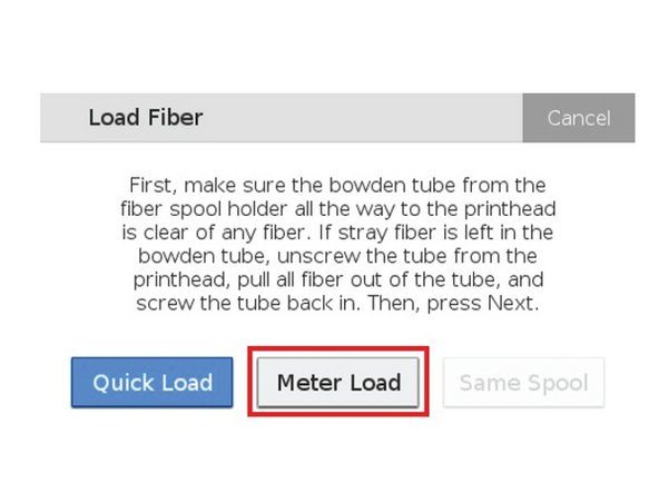 Select Meter Load on the printer's touchscreen