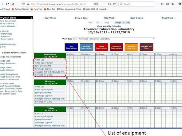 First, you need to switch the lab to AFL - Advanced Fabrication Laboratory (See the first figure)