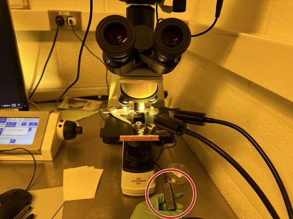 For samples that are opaque or difficult to see through, use the adjustable lights