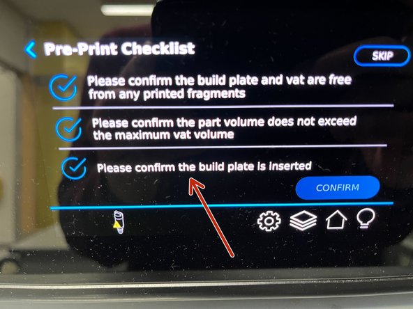 A Pre-Print Checklist must be completed before confirming the print.