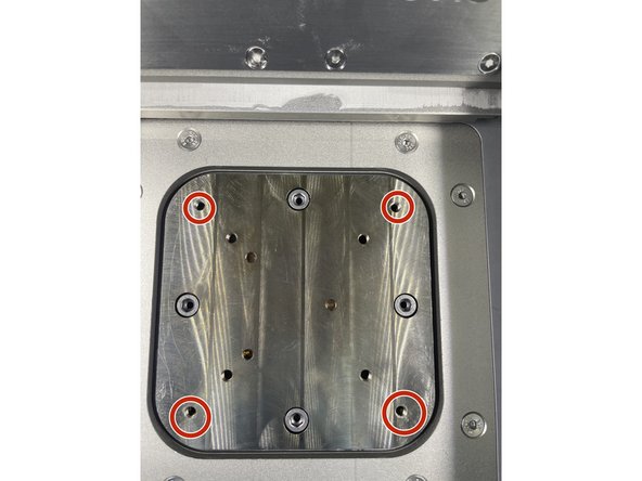 Plate mounting is an extended process that will be completed over the duration of the build prep. This is because we have the plate at a set temperature of 200C while the build is running to ease thermal expansion and thermal stress build up. The second picture shows a clean build chamber.