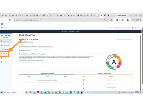 Select anywhere within the desired project card