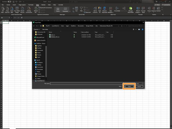 Click &quot;From Text/CSV&quot; on the left