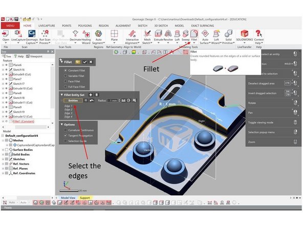 You can add fillet into the edges by using Fillet option under Home 
