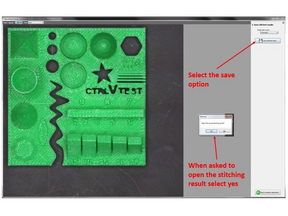 This will bring you to a save window. Select Save stitched result to save the result