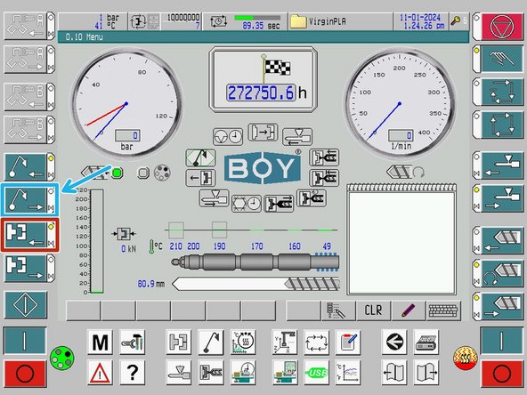 The mold must be completely open in order for the pins to eject properly.