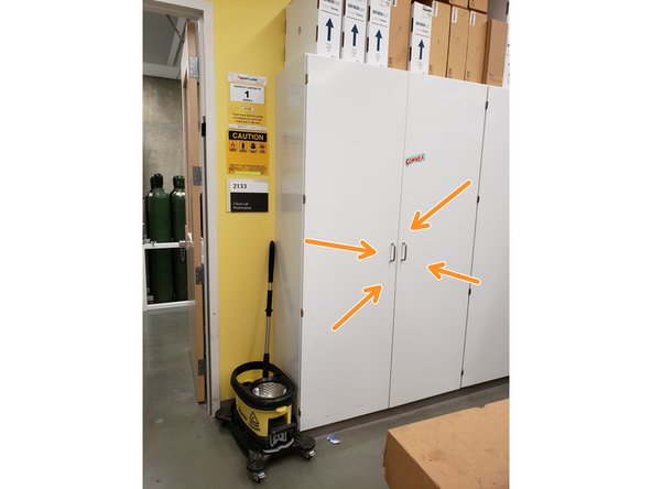 Put on latex gloves. They can be found in closest beside the Clean Lab Prototyping Room.