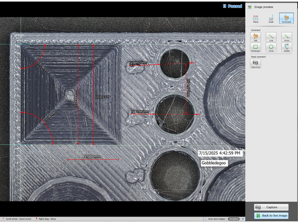 This tool allows creation of text, various shapes, and a date-time mark.