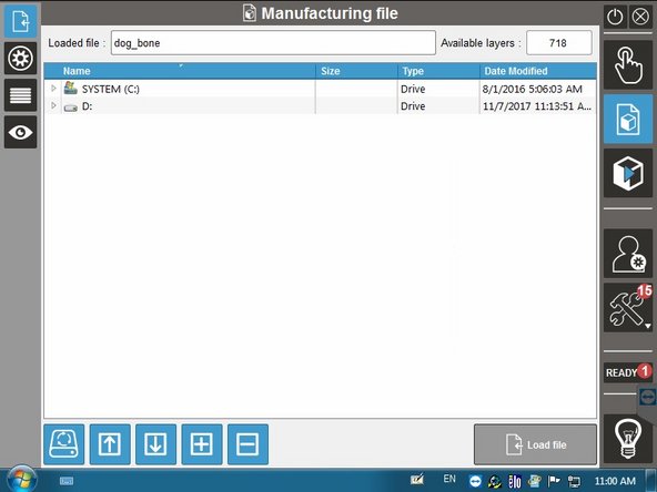 This menu lets you load and view the build file