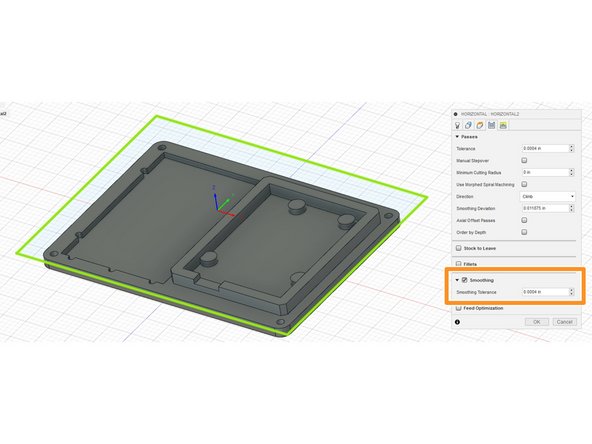 Now go to the passes tab, and click &quot;smoothing.&quot; The value should be preset, don't change it.
