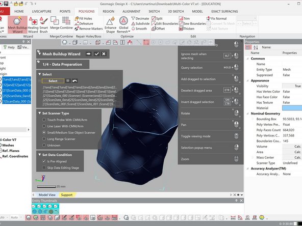 Before running the mesh buildup wizard save the file under different name. You may need to go back depend on the result