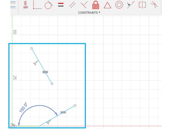 The parallel constraint keeps two separate lines parallel