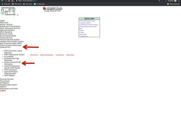Go to https://ares.umd.edu.