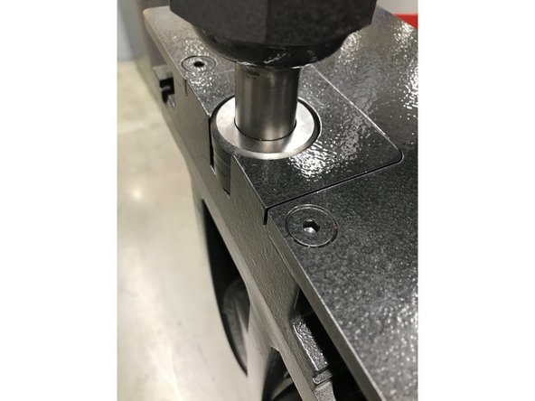 SLOWLY lower the press and with your fingers holding a far corner of the the table ensure the punch will go in the die.