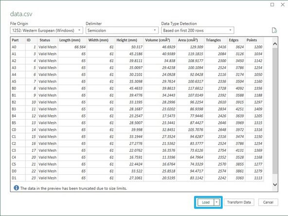 Find your data file and click &quot;Open&quot;