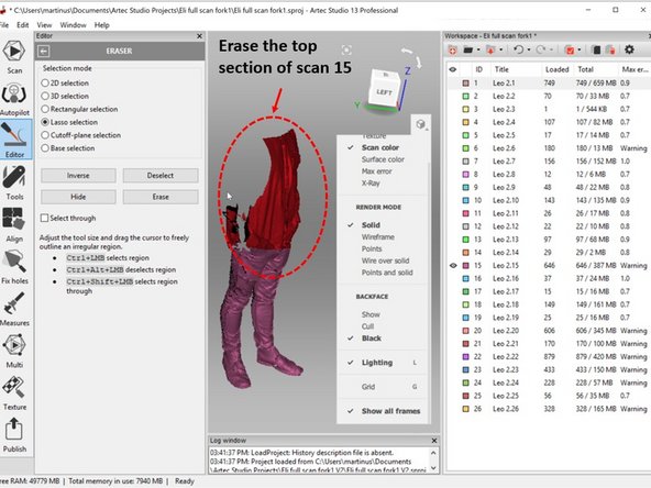This most likely because of the person is moving which causing a portion of the scan no longer align