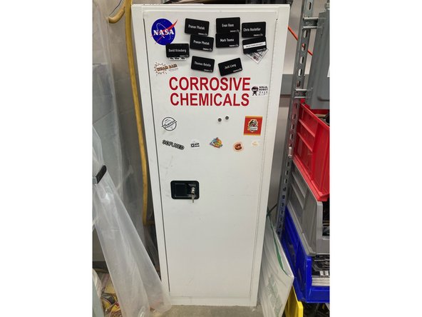 Put all hazardous materials to their appropriate place (IPA &amp; acetone in fire cabinet)