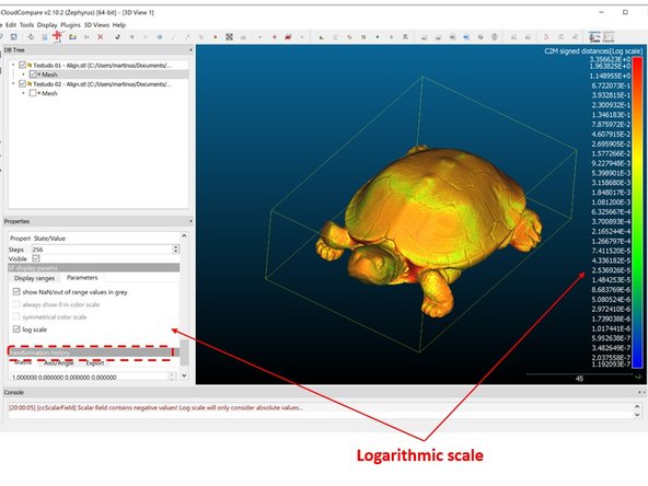 Select symmetrical color scale to have a symmetrical color scale in both positive and negative distance as shown in the second figure 