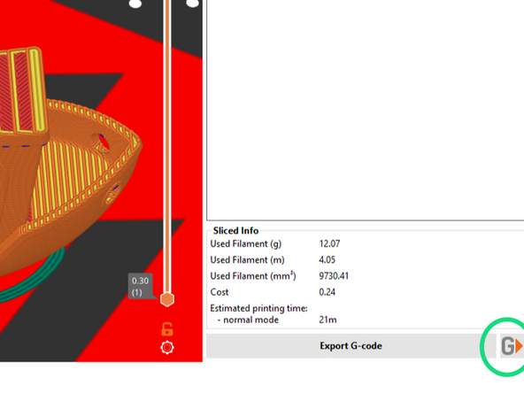 Once an object is sliced, it can be sent to the printer directly and printed by using the &quot;Send to printer&quot; button in the bottom right, or by using the keyboard shortcut &quot;Ctrl+Shift+G&quot;