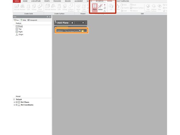 Now that we cleaned up our scan, we are going to create a reference plane on which we model the unseen face.