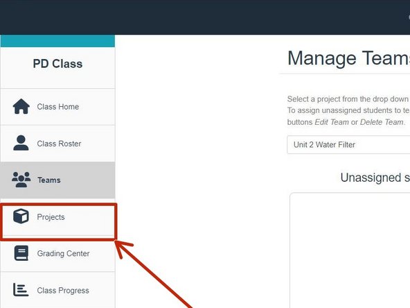 &quot;Campers&quot; is listed in All teams in Unit 2 Water Filter but is not yet assigned to the project