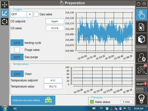 This menu lets you monitor and control the purging process.