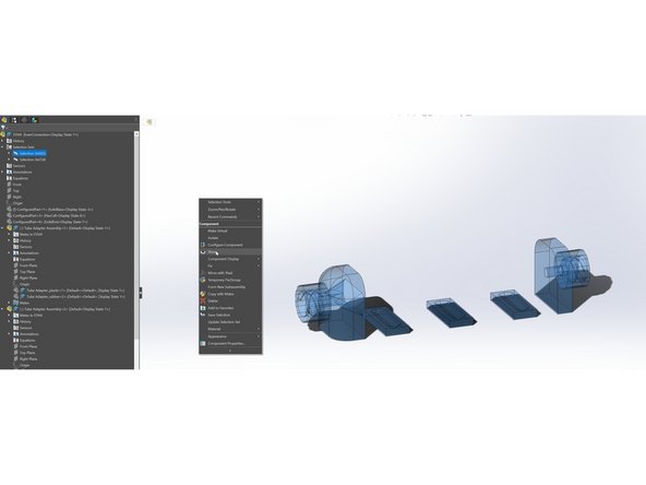 Show the next material selection set to be exported.