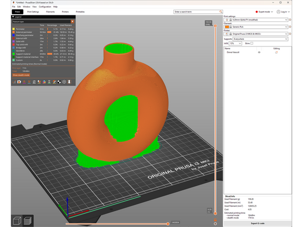 Supports everywhere can grow from both the print bed and any model surface when necessary. This ensures that every overhang and part starting mid-air will get supported.