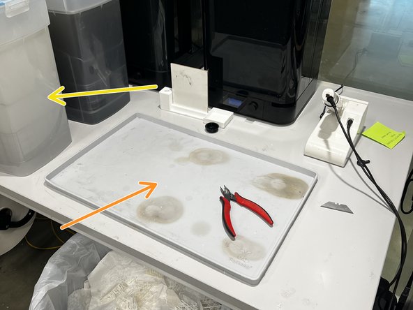 Clean up all resin and support structures  from the post-processing area.