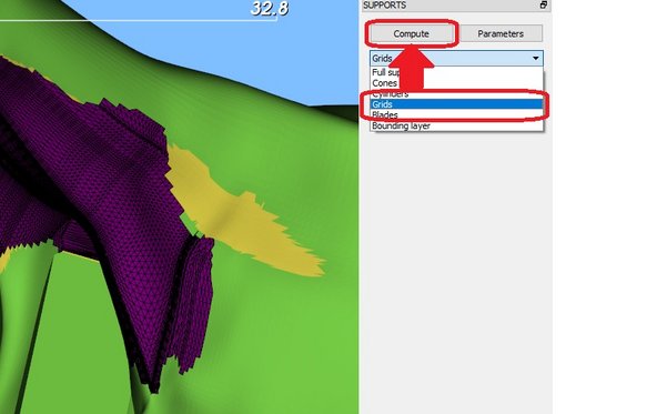 To complete your support, select the zone of interest so it turns purple.