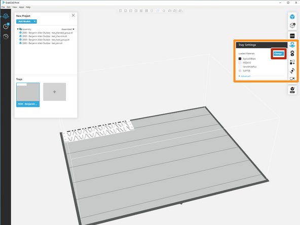 Check the loaded materials to make sure all materials required for the print are loaded