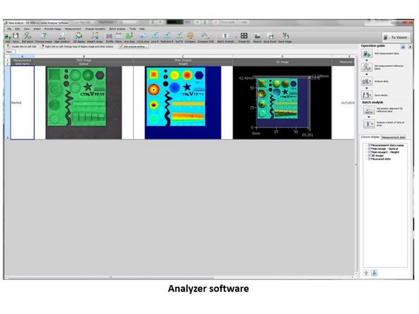 The analyzer software will automatically open where you can start analyzing the result