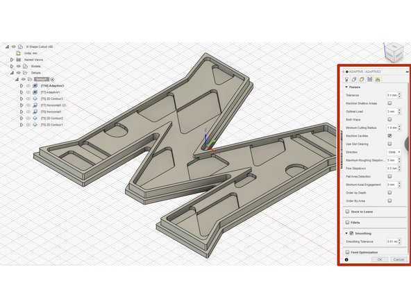 This menu has the settings that will control the facing operation. We will not need to change the Geometry, Heights, or Linking settings for facing