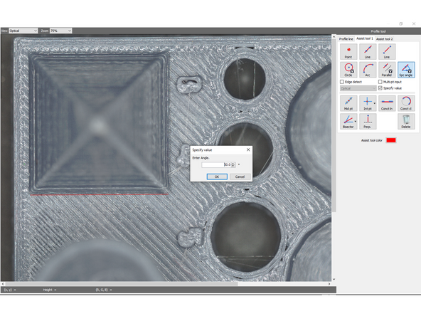 Generates a line which is intersecting the line that passes through two points at a specified angle as line element