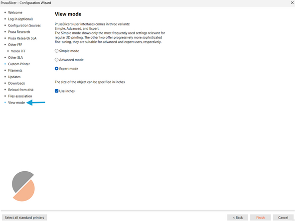 Under View Mode, select Expert Mode