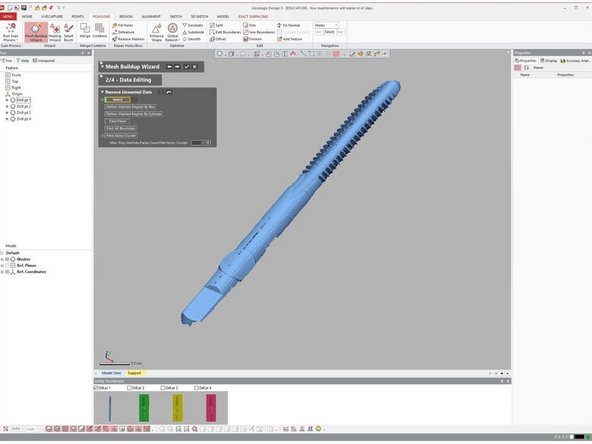 After deleting the unwanted structure, you should get a structure as shown in the second figure