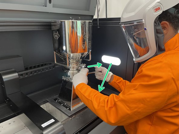 Ensure the funnel is seated properly