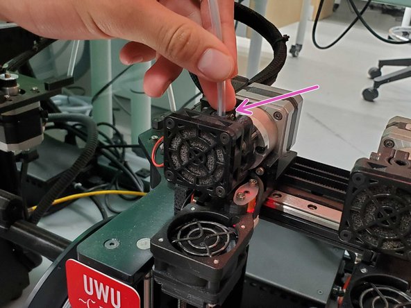 You may need to press extrude multiple times in order for the correct filament to start extruding