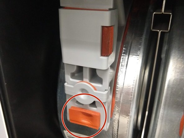 This is a good point to test that the filament can feed properly. Roll the thumbwheel down and make sure the filament moves smoothly