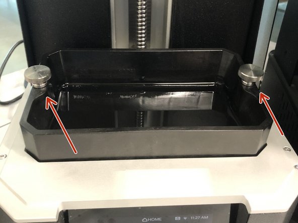 This step is only necessary if a different resin is loaded into the tank than what is being printed in and we have no tanks available with that resin.