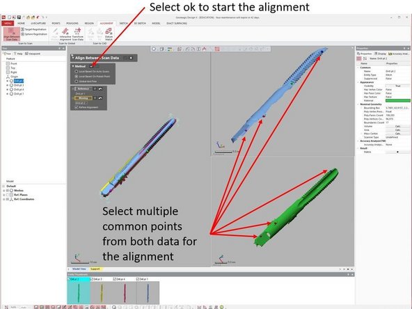 Specified one or more data as reference and another as moving data to be aligned