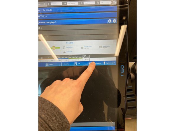 Once back in the screen under tool management, select the correct tool you are replacing the previous tool with from the warehouse and select the location you want it to take in the tool magazine.