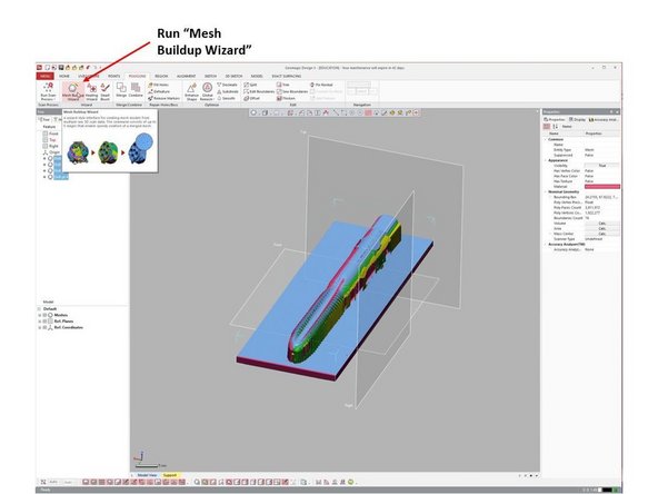 Now you need to perform data cleaning to remove any unwanted scan data (Such as the base plate)