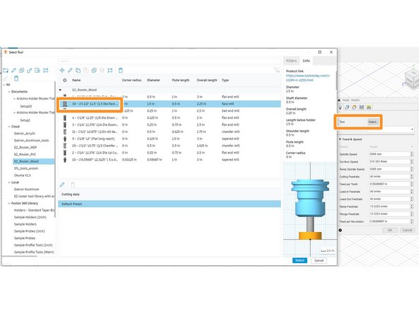 Select the &quot;Face&quot; operation by dropping down the menu for &quot;2D,&quot; and electing &quot;Face.&quot;